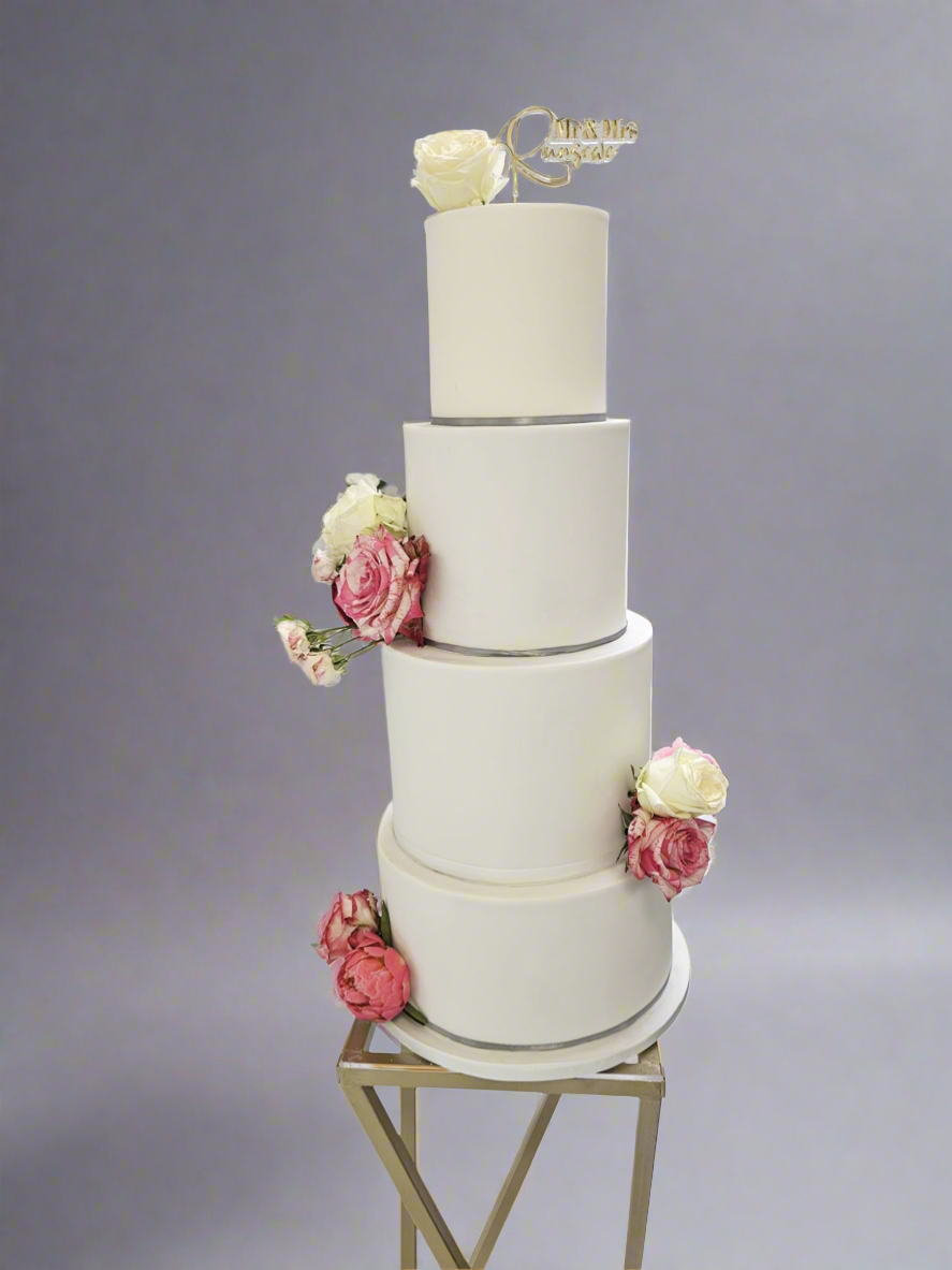 Four-tier wedding cake
