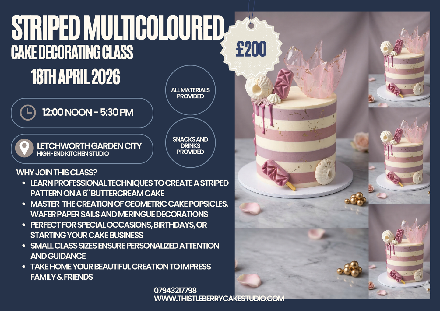 The Modern Stripe and Sculpted Sails Cake Masterclass