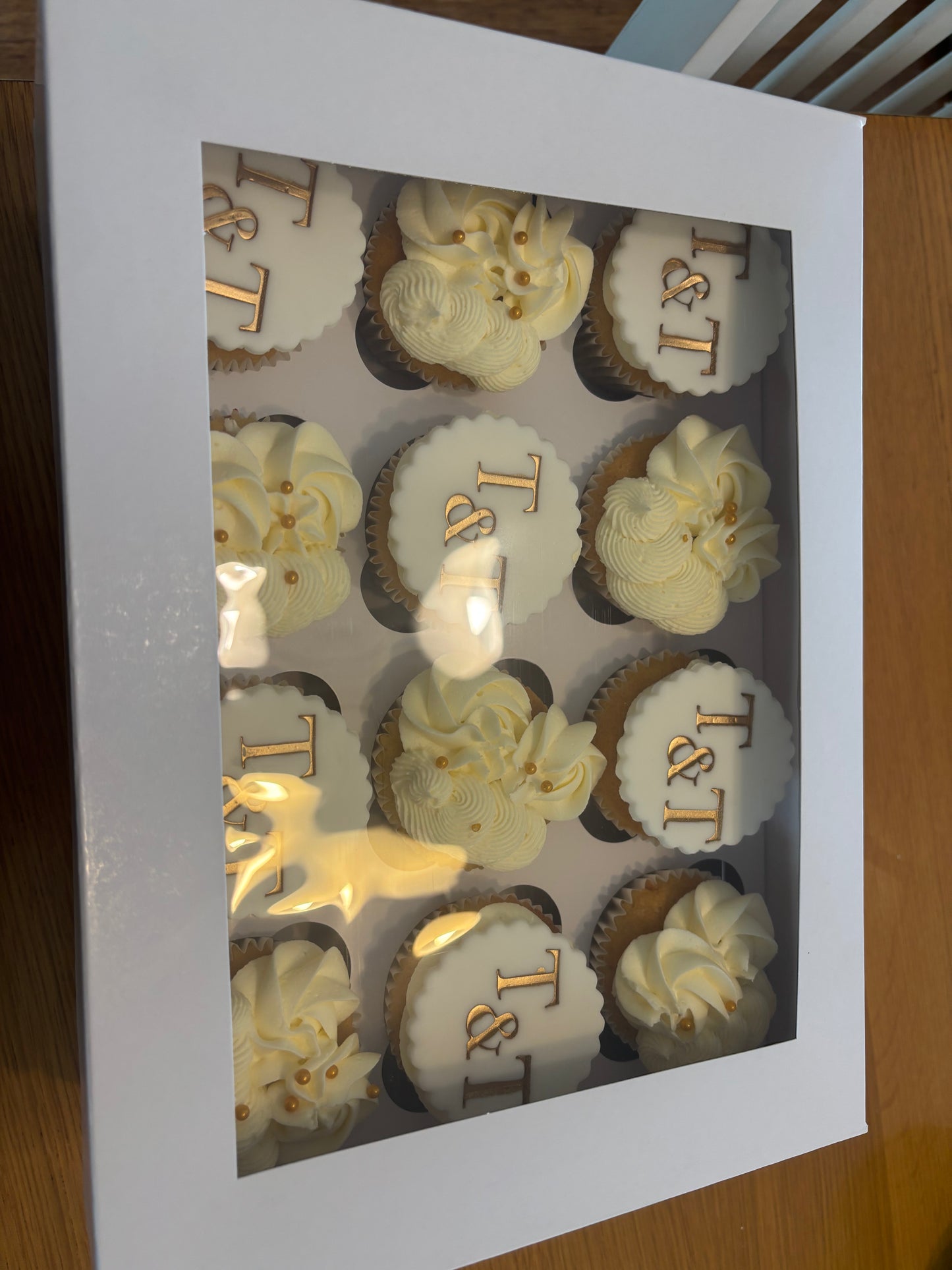 Bridal cupcakes with initials