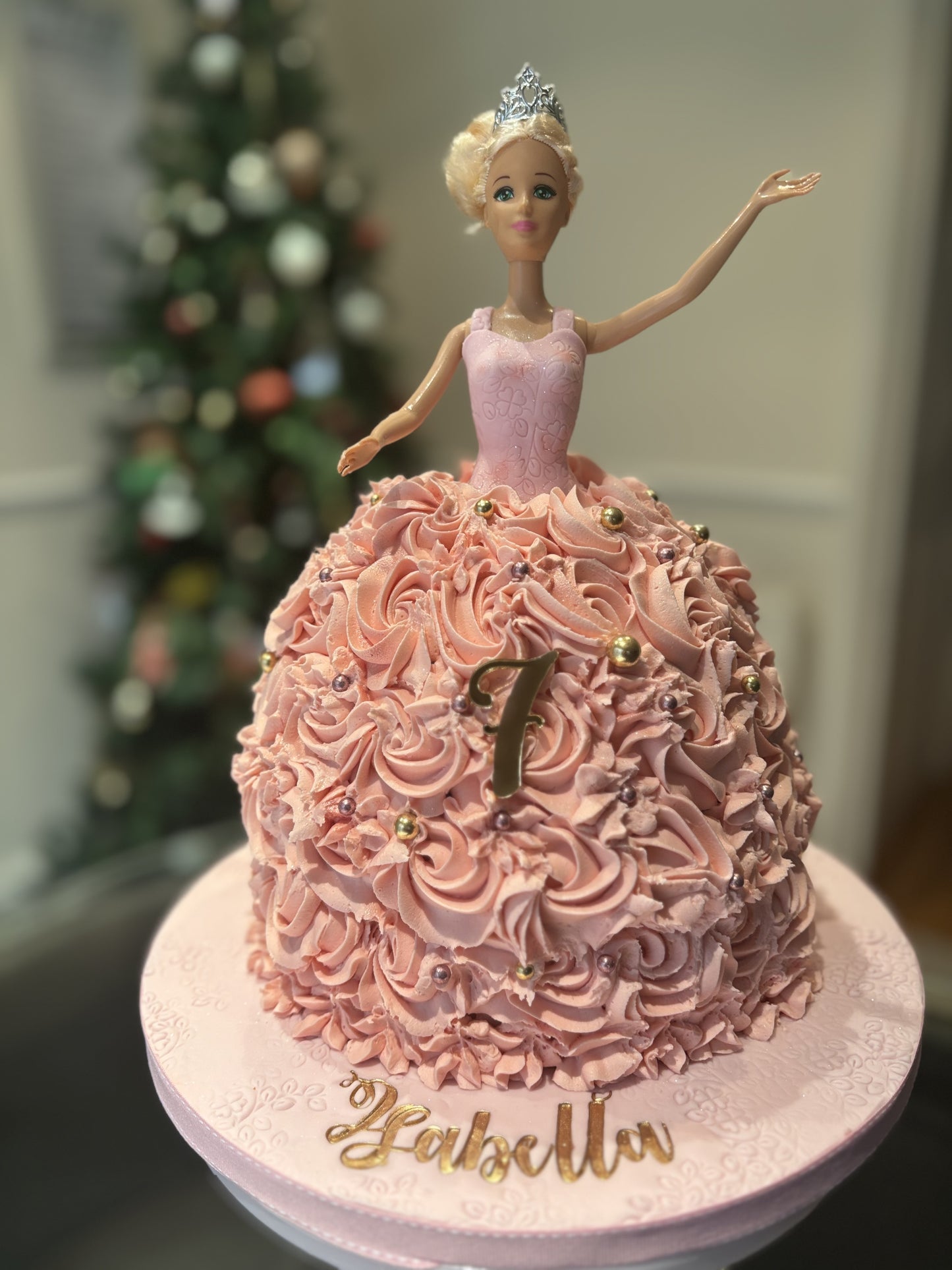 Doll cake with Buttercream rosettes
