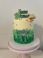 Ombré green and gold cake