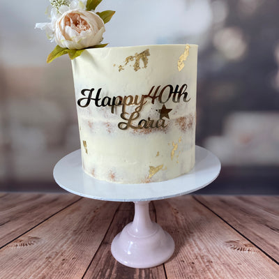 Semi-naked cake with flowers