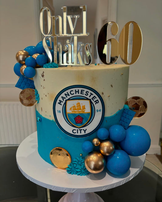 Football themed buttercream cake