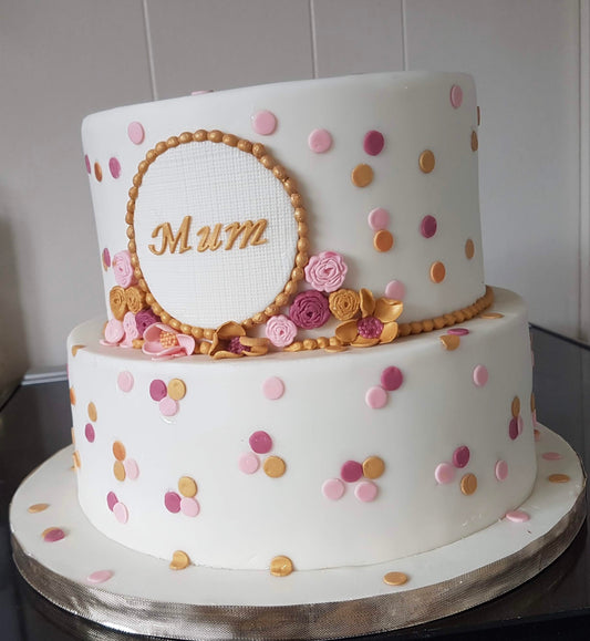 Two-Tier Polka dot Cake for Mum