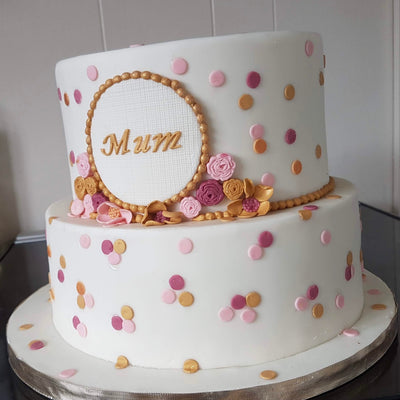 Two-Tier Polka dot Cake for Mum