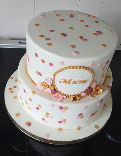 Two-Tier Polka dot Cake for Mum