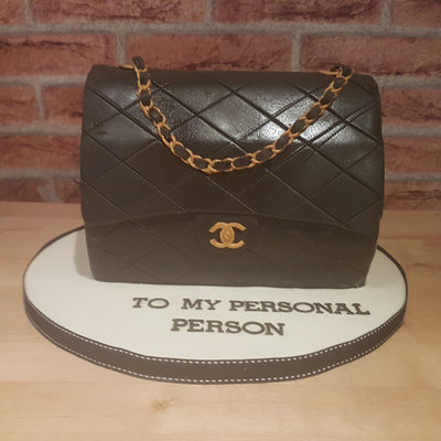 Black Chanel bag cake