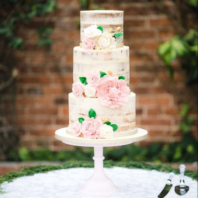 Three-tier naked wedding cake