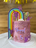 Butterflies, fairies and rainbow buttercream cake
