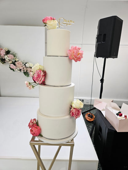 Four-tier wedding cake