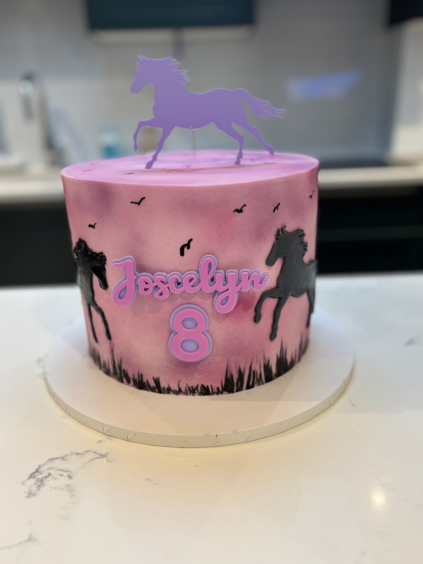 Horse in sunset themed cake