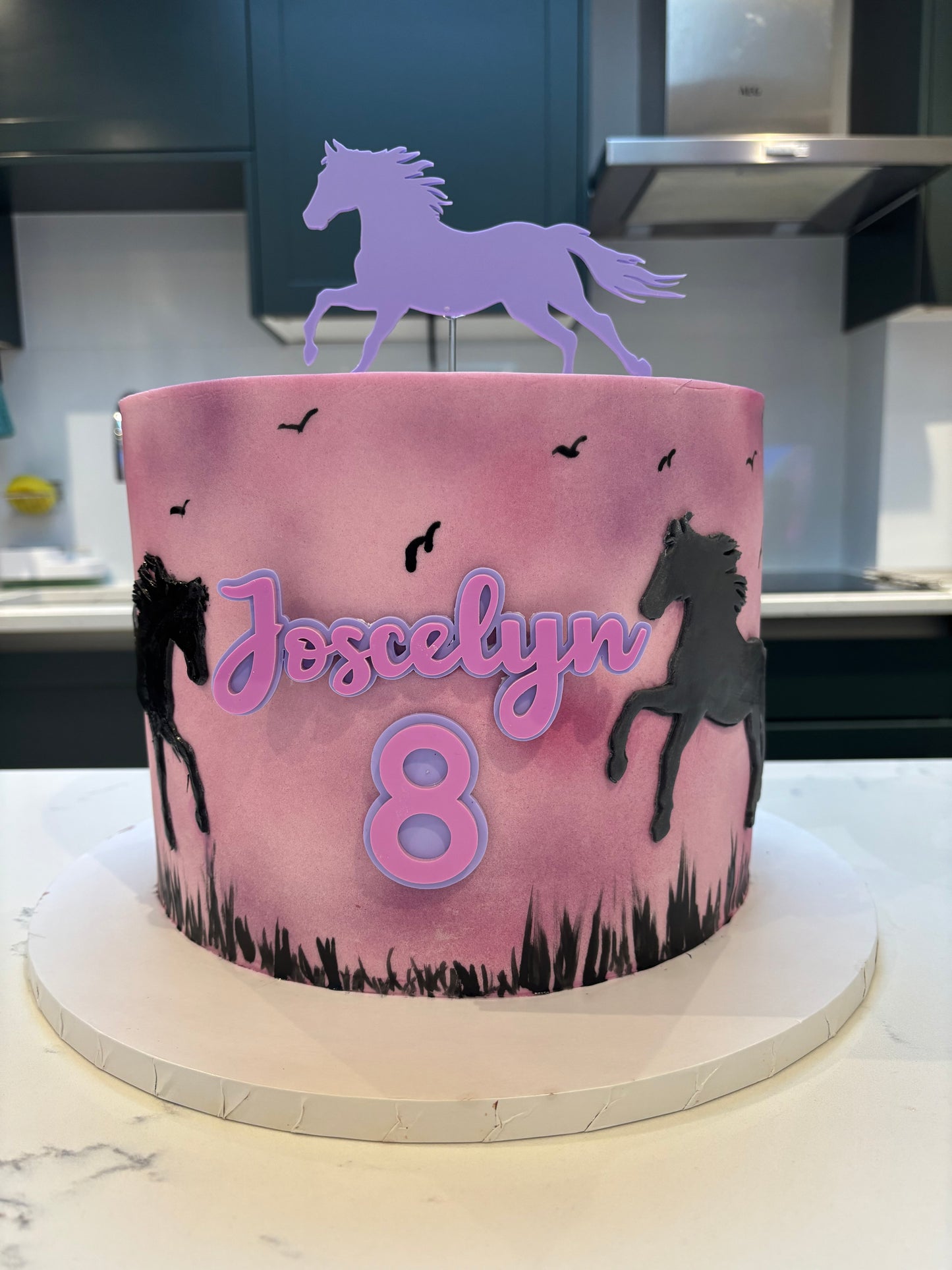 Horse in sunset themed cake