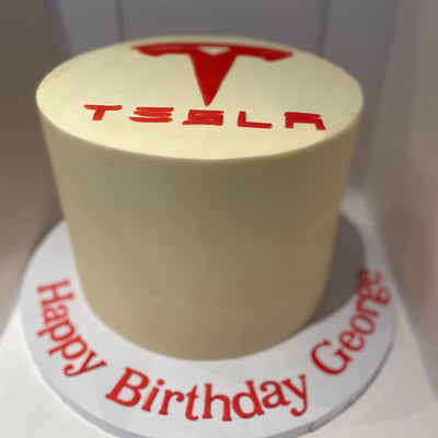 Tesla logo cake