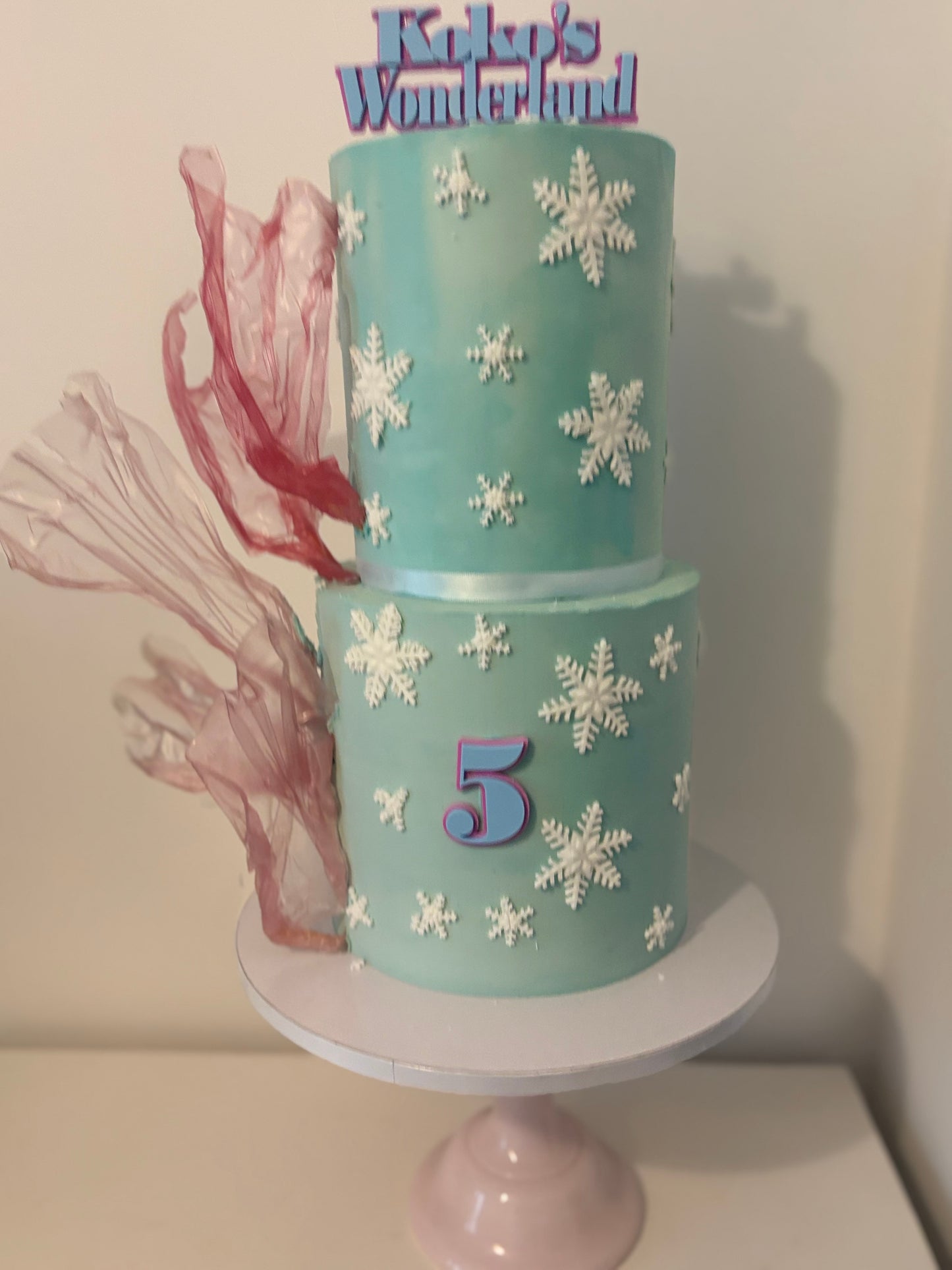 Ice crystal frozen themed cake