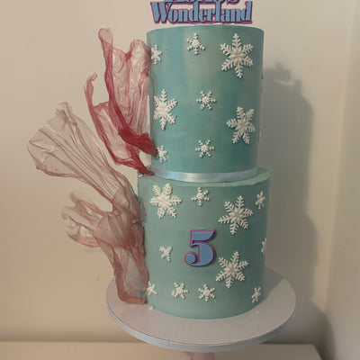 Ice crystal frozen themed cake