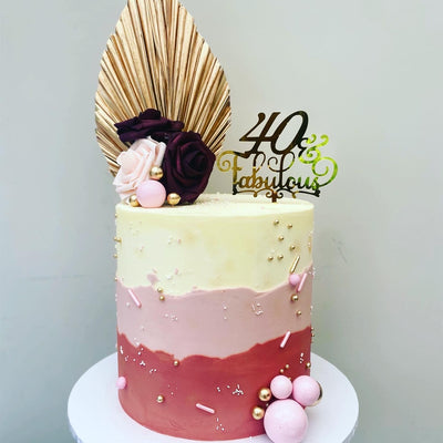 Pink and cream ombré cake