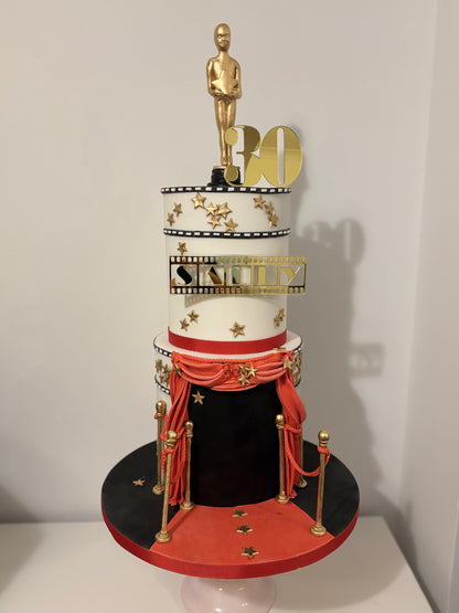 Oscars red carpet themed cake