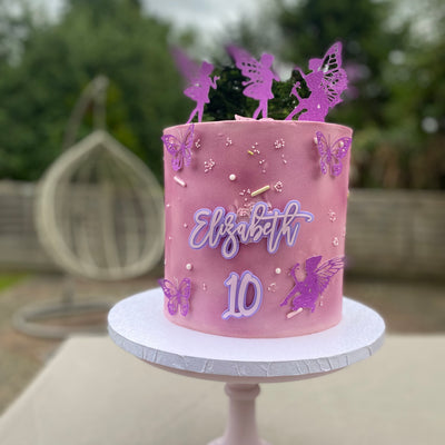 Fairies & butterflies buttercream cake