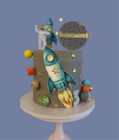 Space and rockers themed cake