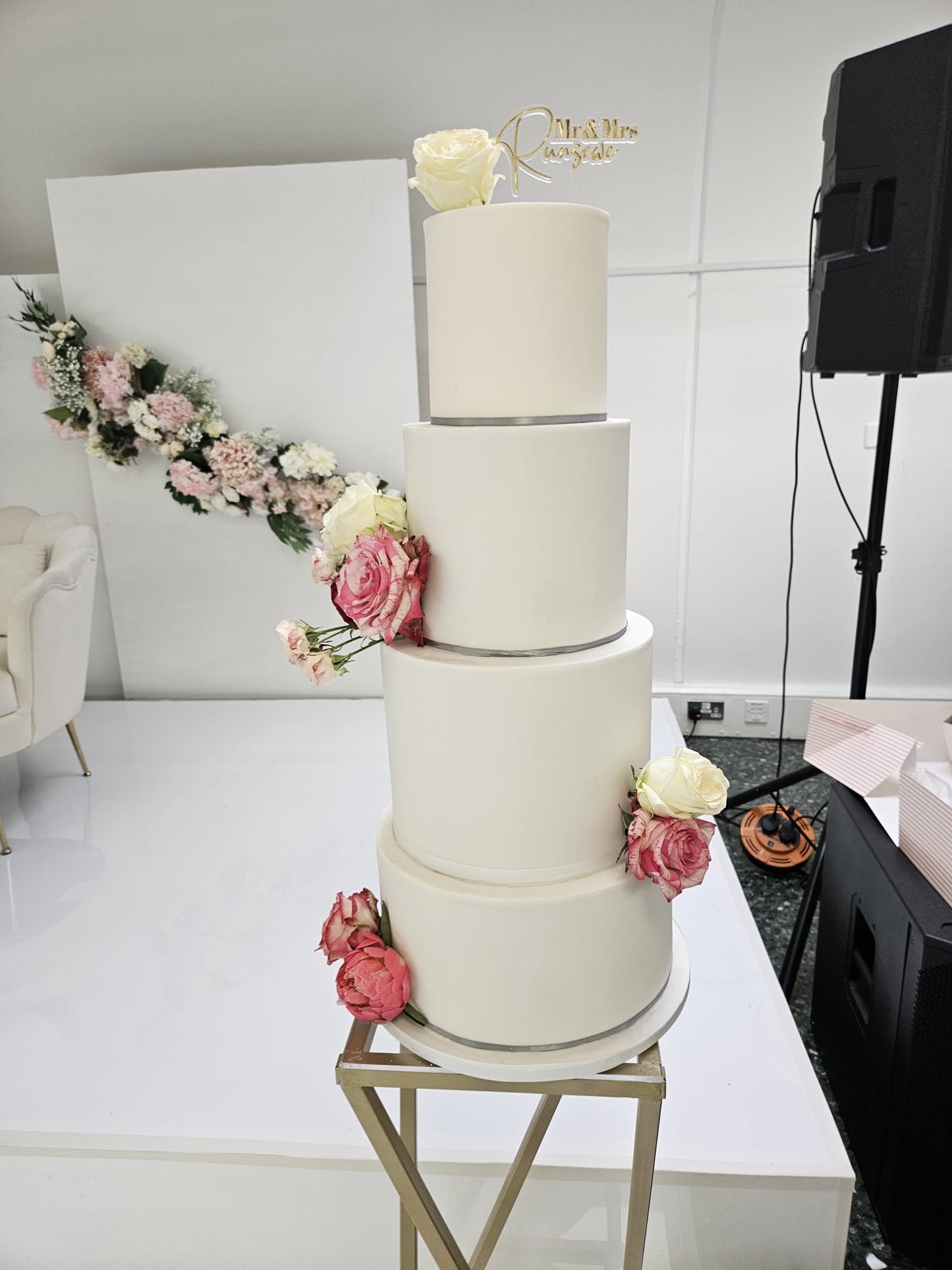 Four-tier wedding cake