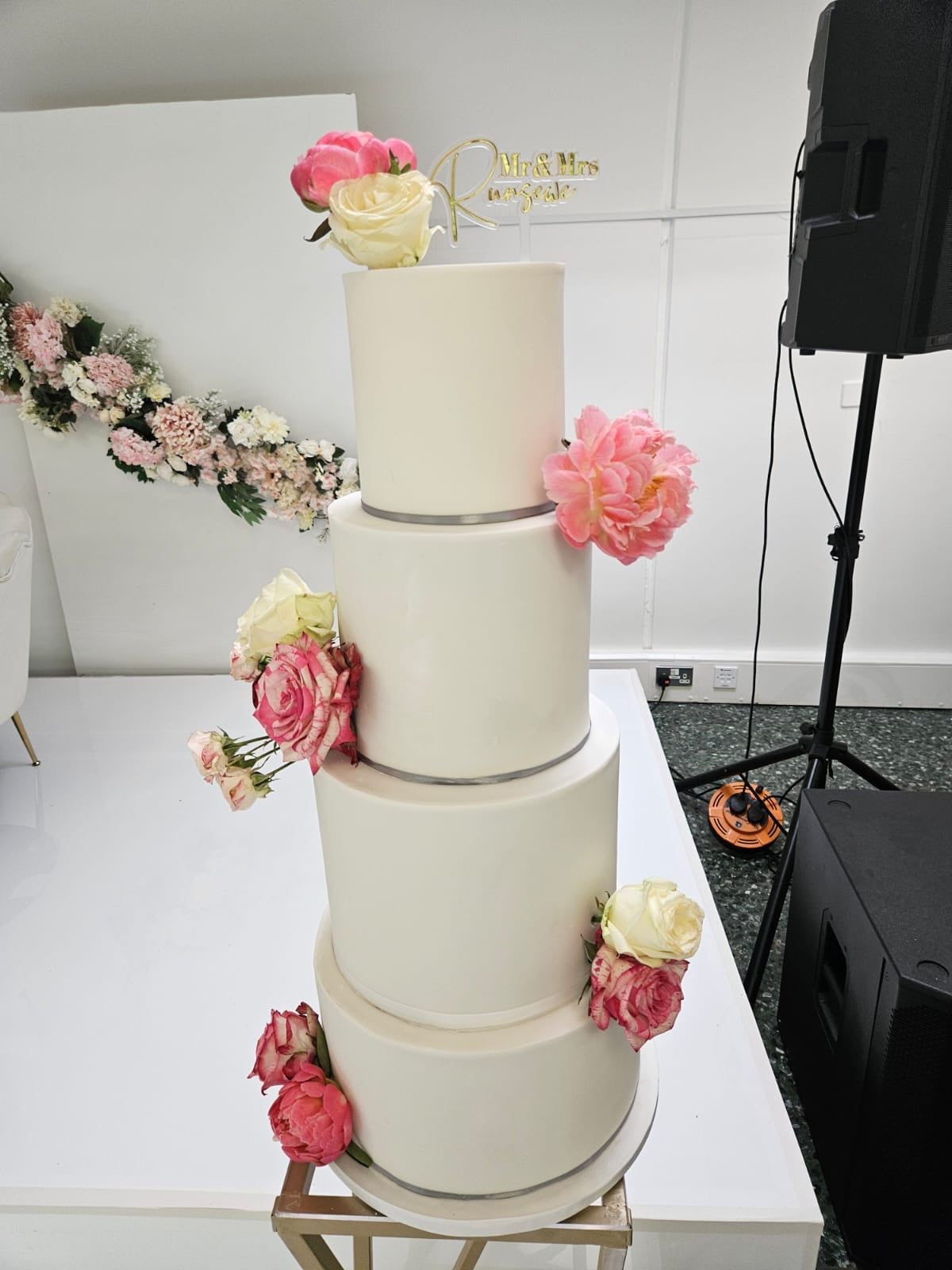 Four-tier wedding cake