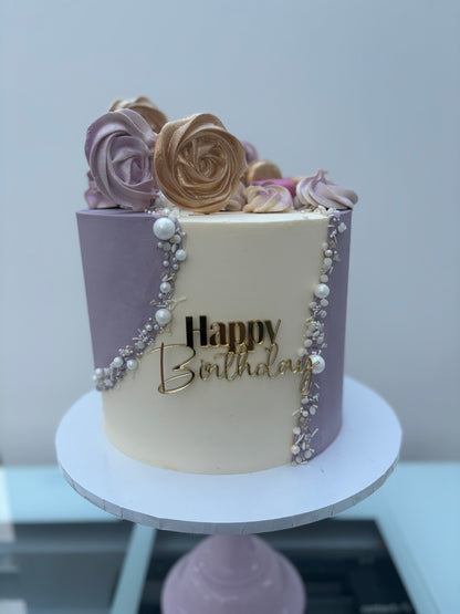 Bolero style cake with sugar pearls