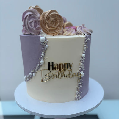 Bolero style cake with sugar pearls