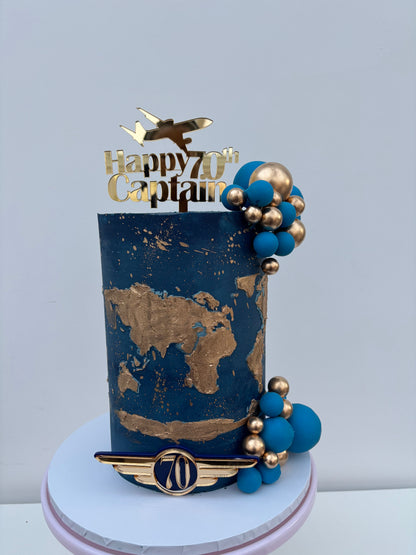 World traveller themed cake