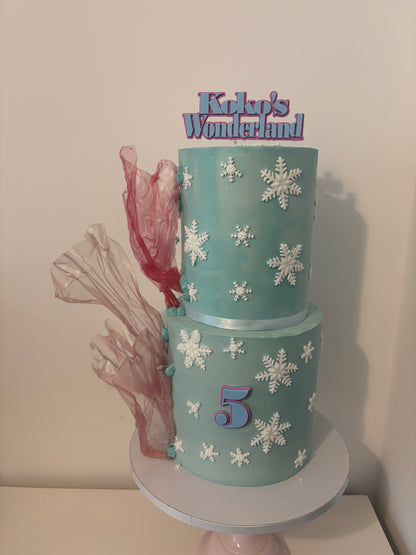 Ice crystal frozen themed cake