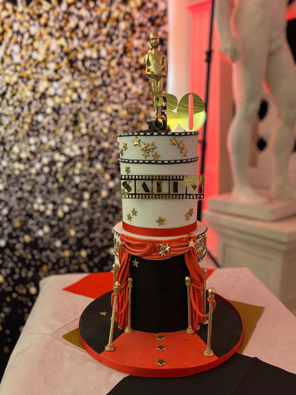 Oscars red carpet themed cake