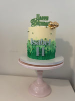 Ombré green and gold cake