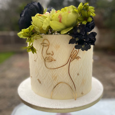 Lady acrylic silhouette with flower crown
