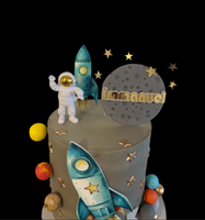 Space and rockers themed cake
