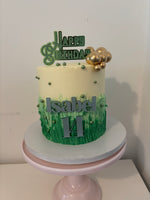 Ombré green and gold cake