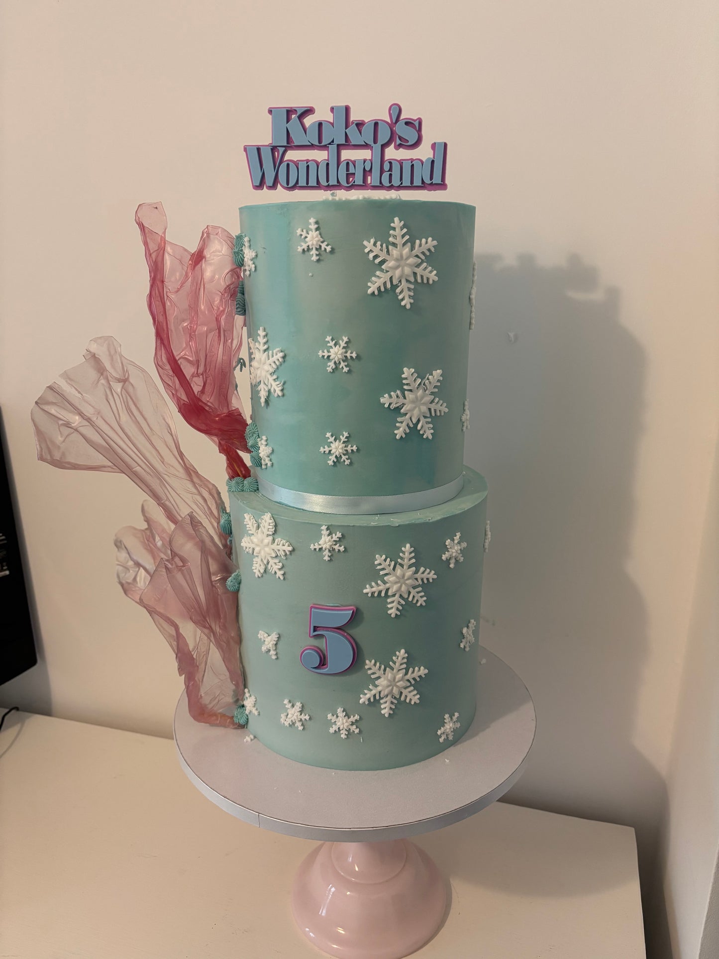 Ice crystal frozen themed cake