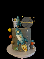 Space and rockers themed cake