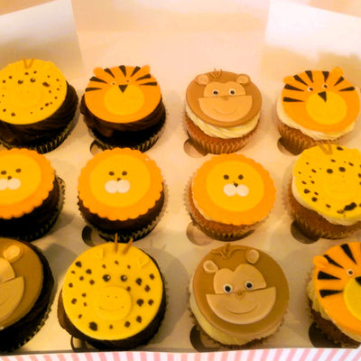 Safari themed cupcakes - box of 12