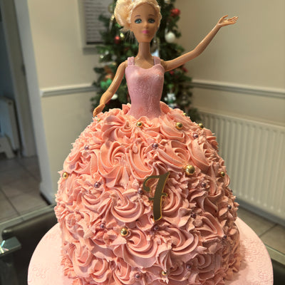Doll cake with Buttercream rosettes