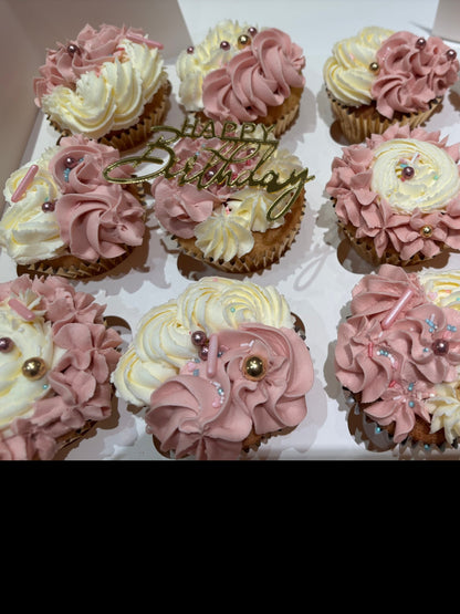 Two-tone buttercream cupcakes -box of 12