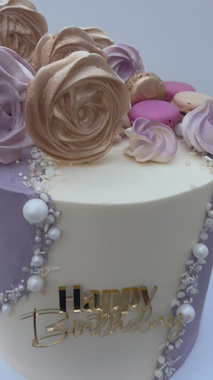 Bolero style cake with sugar pearls